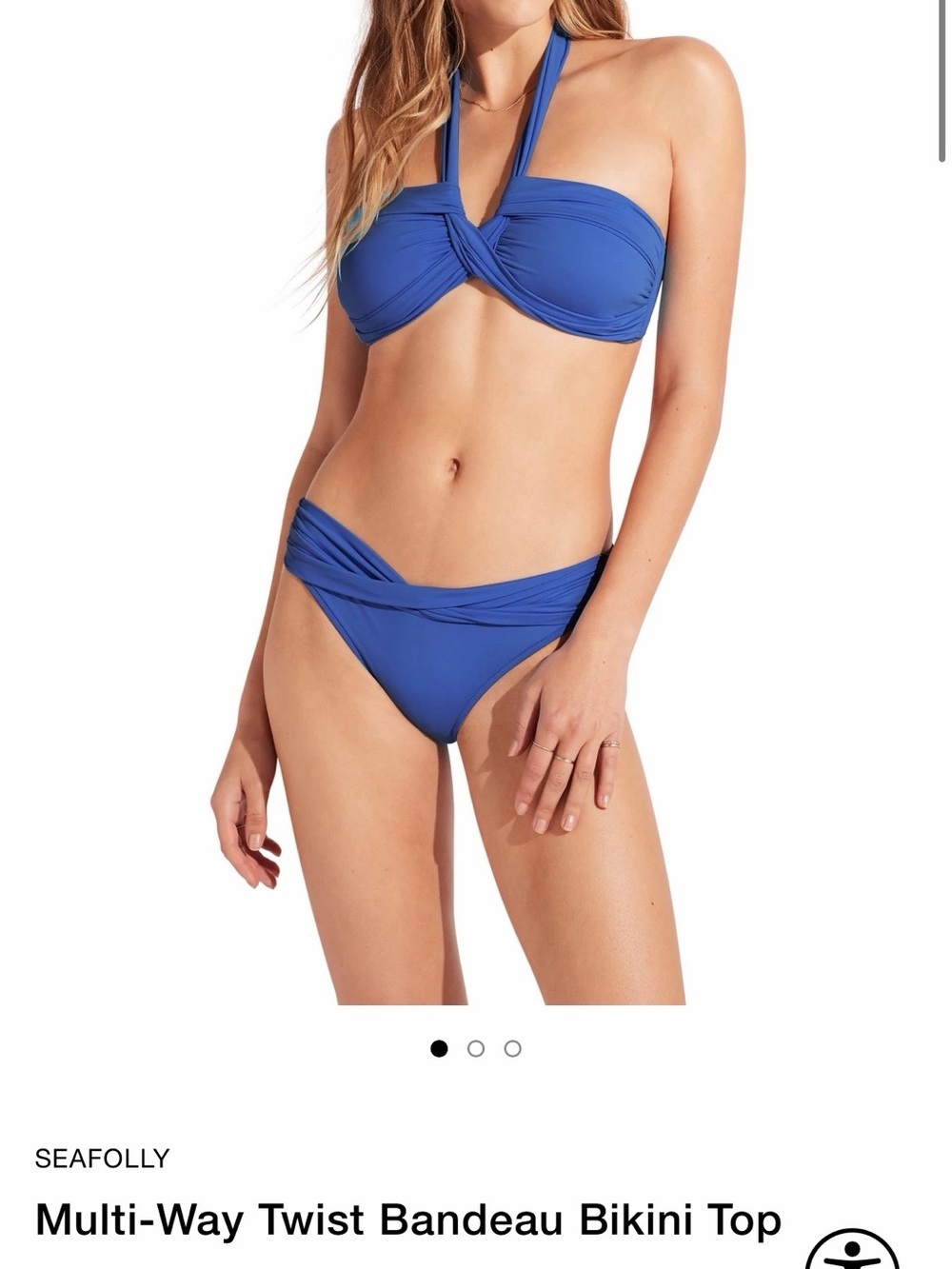 Seafolly Royal Blue Twist Bandeau Bikini Set